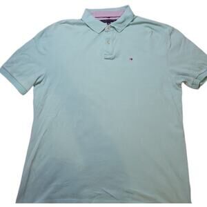 Tommy Hilfiger Polo 2XL Blue Green EUC Prep Y2k Retro Golfcore Old Money Casual
